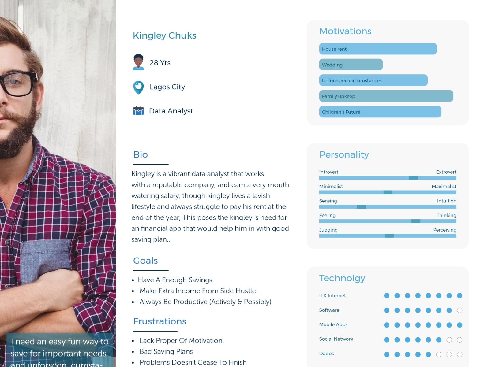 User persona profile by kingleychuks on Dribbble