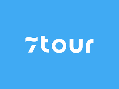 7tour logo blue branding graphic design identity leisure logo ocean sea travel wave