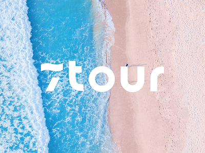 7tour logo on image background blue branding graphic design identity leisure logo ocean sea tour vacation wave