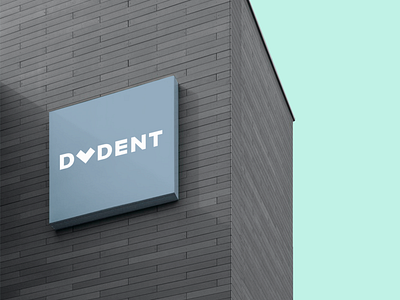 Dvdent signboard branding clinic dentist design graphic design gray heart hospital identity logo sign signboard stomatology teeth