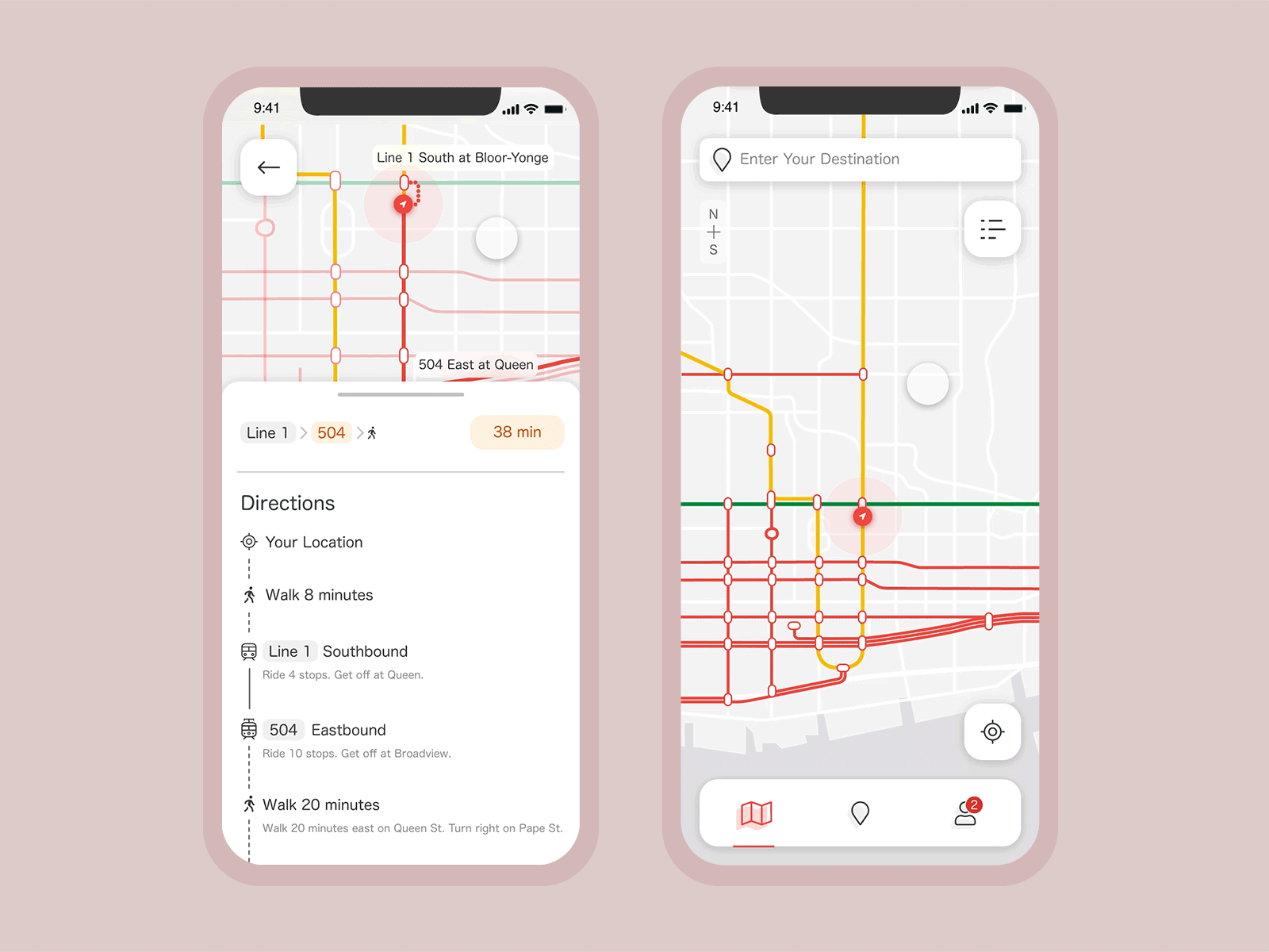 Transit app Interaction