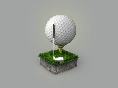 Golf 3Dicon 3d 3dicon golf golf ball icon