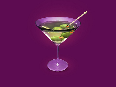 Martini 3Dicon 3d 3dicon alchohol bar coctail design drinks glass icon icondesign icondesigner illustration martini olive party