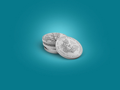 Five Silver Coins 3Dicon 3d 3dicon coins five icon icondesign icondesigner illustration silver silvercoin