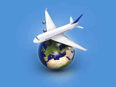 Airline Tranfer 3Dicon 3d 3dicon earth fly globus icon icondesign icondesigner illustration plane travel travelicon