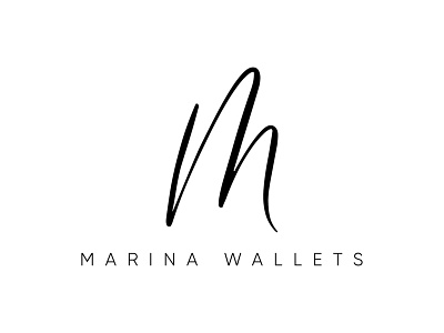 Marina Wallets branding design flat identity logo minimal vector