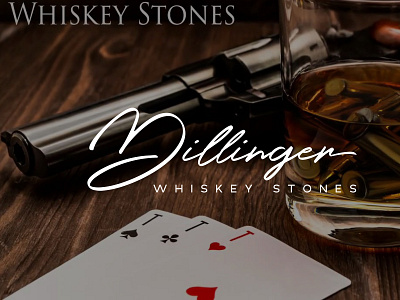 Dillinger Whiskey Stones branding design flat identity illustrator lettering logo minimal typography vector
