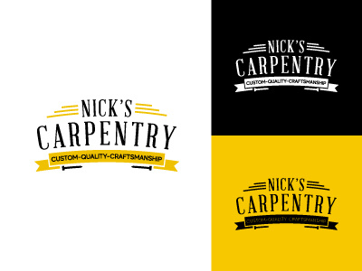 Nick's Carpentry Logo Project branding design flat identity lettering logo minimal type vector vintage