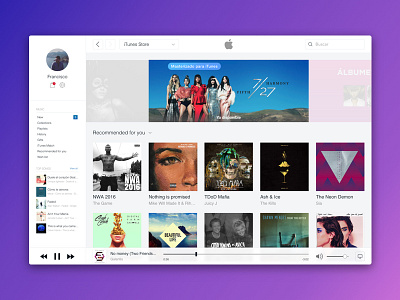 iTunes Redesign apple eshop itunes mac music online osx play player profile redesign