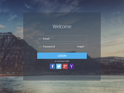 Login Screen 2square forgot password form icons landscape login opacity signin social media transparency ui welcome