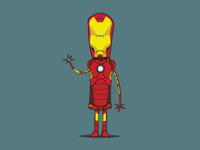 I'm Iron Man cartoon illustration popbods