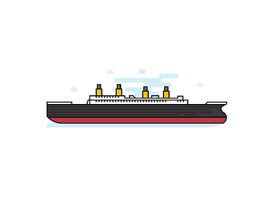 RMS Titanic adobeillustrator design illustration nautical sea ship titanic vector