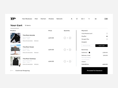 Fashion E-Commerce Cart Page