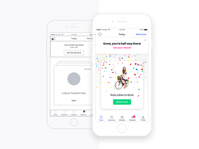 Fitness App app fitness gym ios mobile reward wireframe