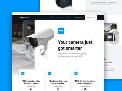 Camera Landing Page camera design landing marketing page security site web