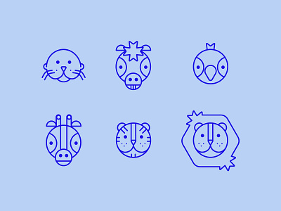 Animal pictograms alpaca animals bird giraffe icon lion outline pictograms sea lion simple