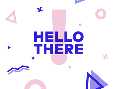 Hello! flat shapes typography