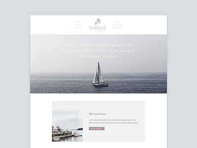 Sparhawk Homepage Dribbble design limited color palette maine poetry soft colors squarespace web web design web design agency web design company website website design website design company