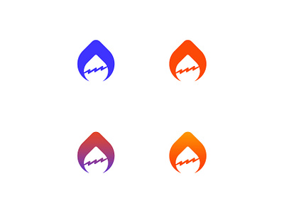 Logo concept #2 (service company) 2 blue branding color concept design flame gradient color logo logodesign logodesigns logomark logos red solid color thunderbolt