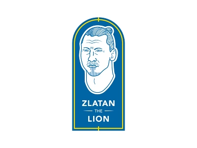 Zlatan The Lion badgedesign design football illustration line lion player portrait soccer sweden typography vector zlatan