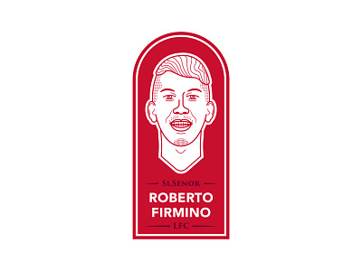 Roberto Firmino badgedesign designs firmino football illustration line liverpool player portrait red robertofirmino senor soccer typography vector vectorart