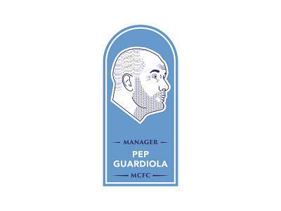Pep Guardiola badgedesign blue design football guardiola line manager manchester city mcfc pep portrait portrait design soccer vector