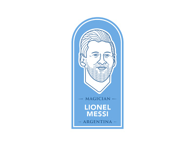 Lionel Messi argentina badgedesign blue blue and white design football line lionel messi magician messi player portrait soccer typography vector white