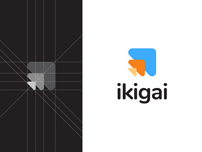 Ikigai app blue branding branding design design goal goals ikigai life logo logodesign logomark orange planner productivity vector