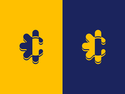 Letter C blue branding branding design c design letter letter c lettermark logo logodesign logomark type vector yellow