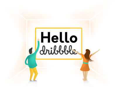 Hello dribbble! branding debut design illustration vector
