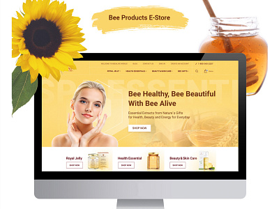 E-store design on Magento cms design e commerce e store magento royal jelly store ui web design yellow