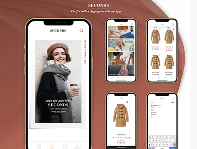 Thrift clothes aggregator IPhone app app clothes design e commerce store thrift clothes web design