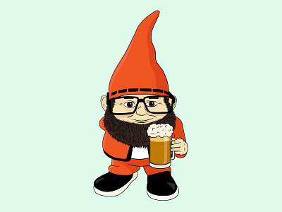 Iggy and his beer. beer gnome illustration