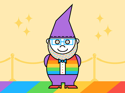 Pride Iggy film festival gnome icon iggy illustration pride rainbow rainbow carpet short film velvet rope