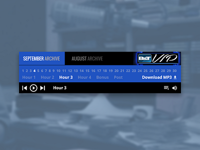 2 Month Archive Audio Player Widget archive audio player radio ui widget
