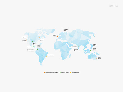 Map for the new 247.ai Contact Us page brand illustration map polygon web