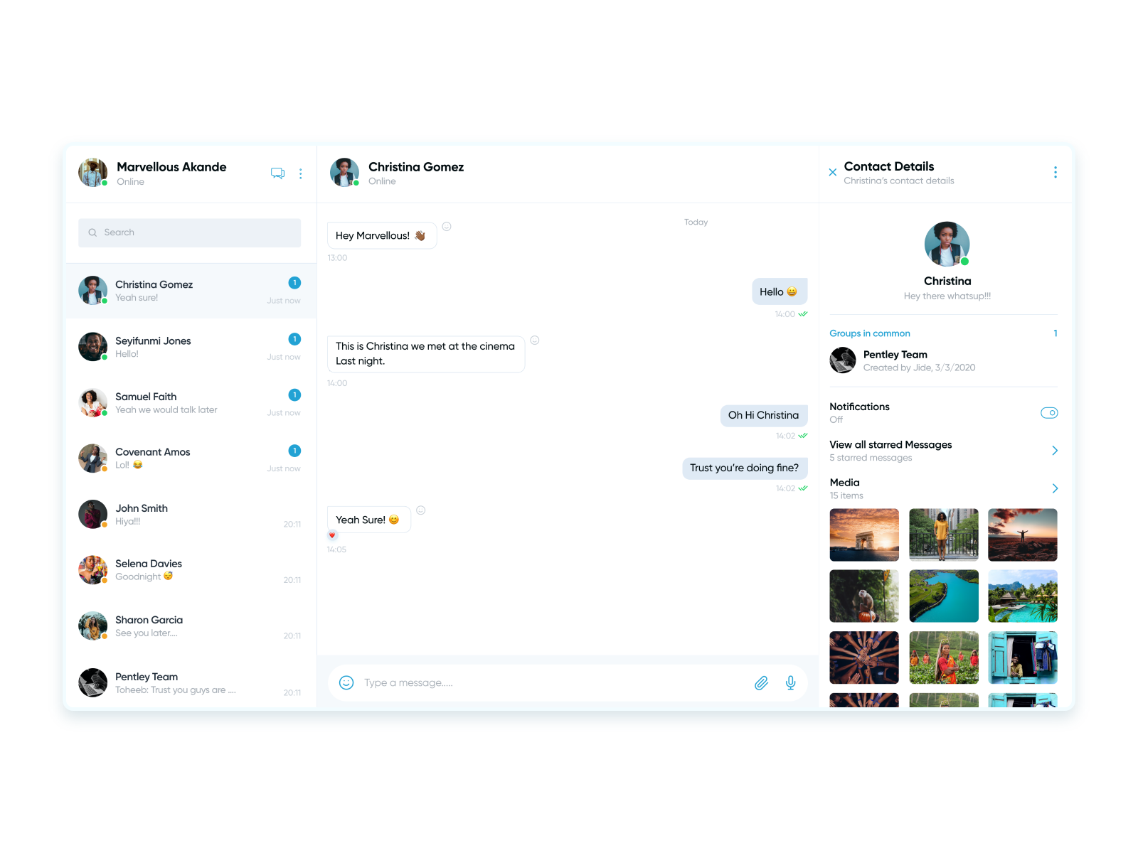 Chat App (Desktop View) by Marv Akande on Dribbble