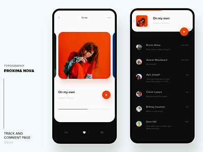 Music Player app branding design flat ios lettering minimal mobileuidesign uidesign type typography ui ux vector