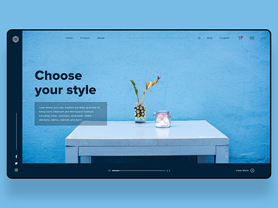 Landing Page UI aesthetic blue furniture website ui ui ux web app web design web development webdesign website