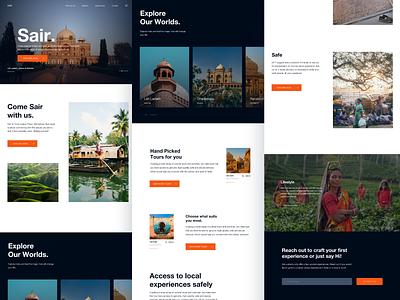 Sair Landing Page app design landing page minimal mobileuidesign uidesign travel agency typography ui web