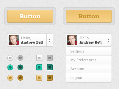 Chunky UI Toolkit account big button buttons chunky drop down green orange profile ui toolkit white yellow