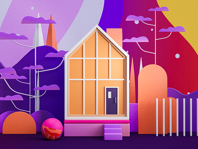 Little House 3d art direction blender 3d color design graphic design illustration visual