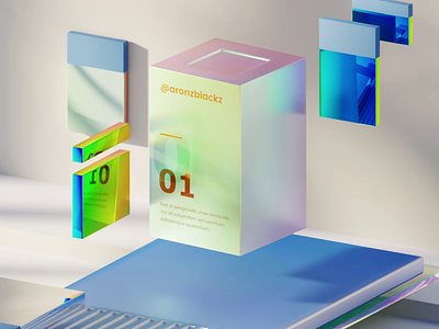 Simple Cube blender blender 3d glass material illustration iridescent isometric microsoft design motion graphics