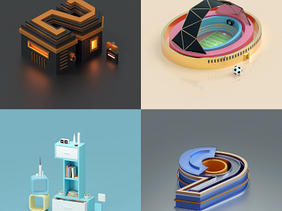 2019 3dmodeling artdirection blender 3d blender3d cinema 4d design illustration isometric low poly typography voxel voxelart