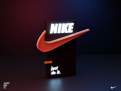Nike blender 3d branding concept design design concept logo low poly nike voxel voxelart