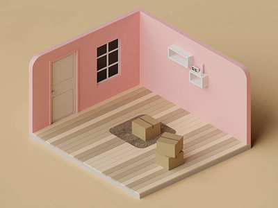 Simple Room Animation 3d animation animation artdirection blender blender 3d low poly lowpoly room