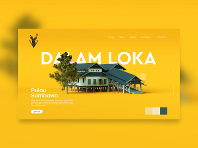 Dalam Loka UI blender 3d illustration low poly ui web design