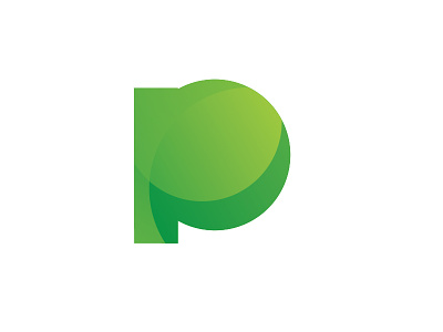 P Symbol gradient green letter logo mark stamp