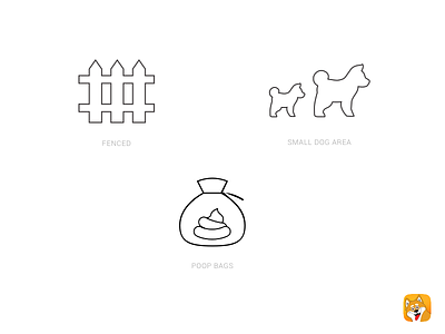 Dog Park Icons for Park Bark bag dog fence icons minimal park poop thin