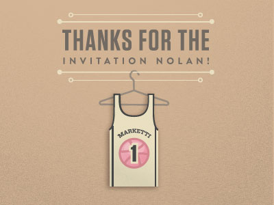 Thanks yo! basketball dribbble invitation jersey nolan marketti thank you